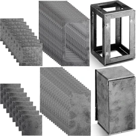Blulu 48 Pieces Welding Practice Kit Welding Coupons Steel 11 Gauge 3&5 Inch Square Steel Plate for Novice at Practice Kit for Mig, Tig Stick, Arc, Gas and Brazing (Medium)
