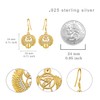 Egyptian Earrings Gold Scarab Earrings 925 Sterling Silver Eye of