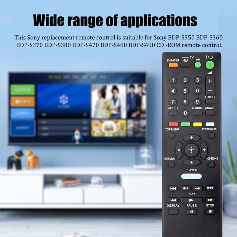 Replacement Remote Control for Sony BDP‑S350 BDP‑S360 BDP‑S370 BDP‑S380 Disc
