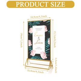 JMIATRY Pack of 10 Table Stands Blackboard, A6 Counter Stand, Gold, Golden Double-Sided Picture Frame for Exhibitions, Table Numbers, Photo Frame, Wedding Table Number
