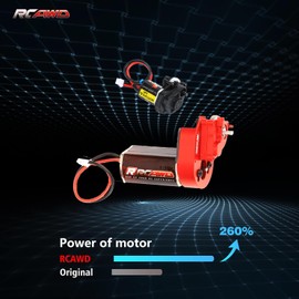 RCAWD 260% More Power 180 Motor SCX24 Transmission Gearbox & Shock Tower Set for Axial 1/24 SCX24 AX24 Series Upgrades Part Red