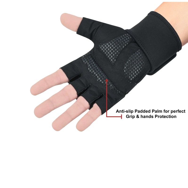 ROBOX Weightlifting Wrist Support Gloves, Gym Heavy Lifting Breathable Palm