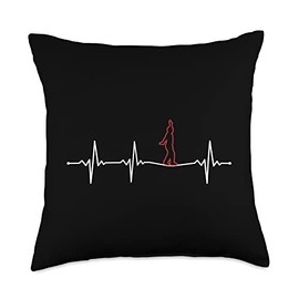 Slackline Kit Indoor Highline Gifts for Beginners Heartbeat Trickline Profis Slackline Throw Pillow, 18x18, Multicolor