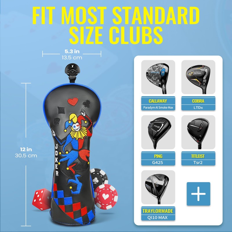 Golf Club Head covers Fairway Wood FW with Interchangeable Number