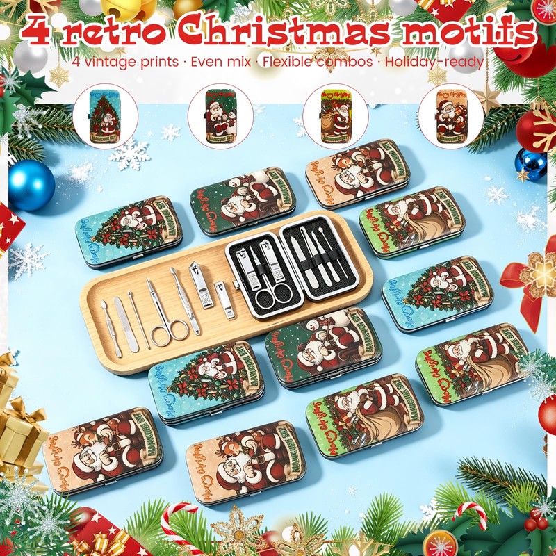 12 Set Christmas Manicure Kits for Women, Christmas Stocking Stuffers