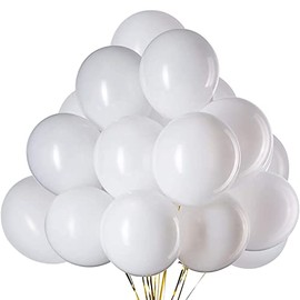 Pack of 50 12 Inch Balloons White Latex Helium Balloons for Party Decoration (Diameter 30 cm)