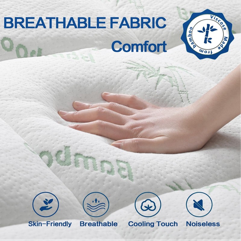 Mattress Topper Queen Size, Cooling Extra Thick Breathable Viscose Made