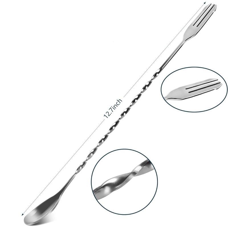 Cocktail Mixing Spoon, Cocktail Mixing Spoon, Long Handle, Stainless Steel,