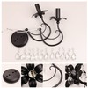 Crystal Wall Sconce,2- Lights Vintage Candle Wall Sconces,Black Wall Lamp,