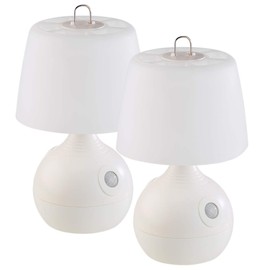 Lunartec Wireless Bedside Lamp: Set of 2 LED Table Lamps, PIR & Light Sensor, Warm & Daylight White (LED Bedside Lamp Wireless, Bedside Lamp with Sensor, Motion Sensor)