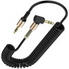 tunghey 2Pack 3.5mm Coiled Cable Dual 90 Degree Right Angle