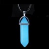 Healvian 3pcs Luminous Hexagonal Crystal Stone Pendant Necklace with Leather