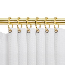 Utopia Alley Shower Hooks - Shower Curtain Rings for Bathroom - Rust Proof Shower Curtain Hooks for Shower Curtain or Liner - Set of 12, Gold