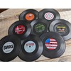 Retro Vinyl Record Funny Pun Title Coaster Set with wood