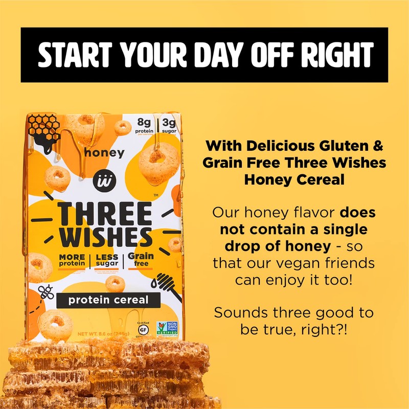 Protein and Gluten-Free Breakfast Cereal by Three Wishes (1-Pack) -