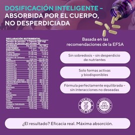 Vitaminas Mujer Colágeno Biotina Ácido Fólico Complejo Multivitaminico Nutrientes Suplemento Vegano Gluten Azúcar Cápsulas