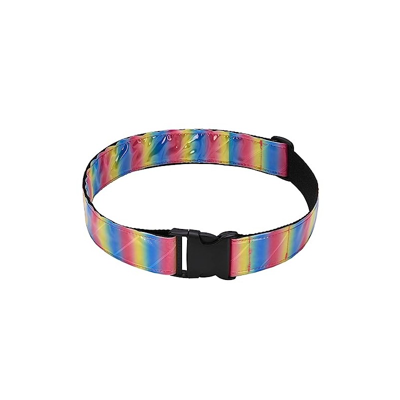 VET GOODS HEAVY DUTY REFLECTIVE BELT (Rainbow), Rainbow, Adjustable