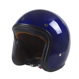 Harssidanzar Retro Motorcycle Helmet 3/4 Open Face Helmet Vintage Style for Men Women, DOT Approved CU601, Sparkling Blue, Size S