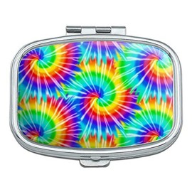 Tie Dye Pattern Rectangle Pill Case Trinket Gift Box