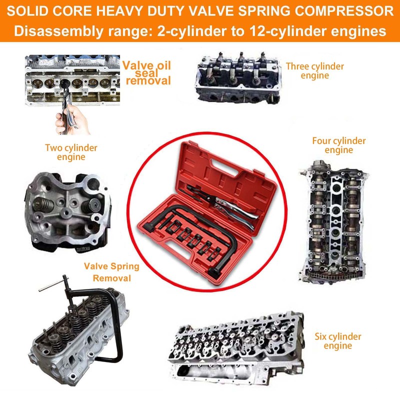 TILIBOTE Valve Spring Compressor,with 11Pcs Valve Spring Compressor Tools,Valve Guide