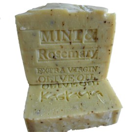 Organic Unfiltered Extra Virgin Greek Oil Soap 90% Olive Oil Scented With Peppermint And Rosemary With Shea Butter Aged Two Years