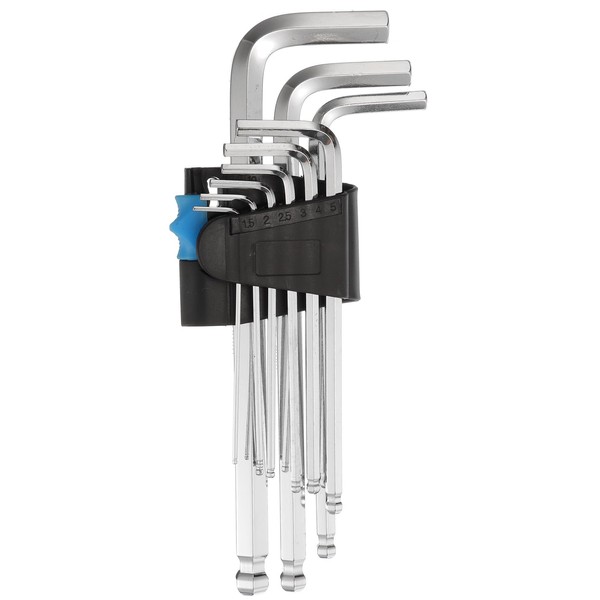 HARFINGTON 9pcs Hex Key Wrench Set 1.5/2/2.5/3/4/5/6/8/10mm S2 Steel L-Shape