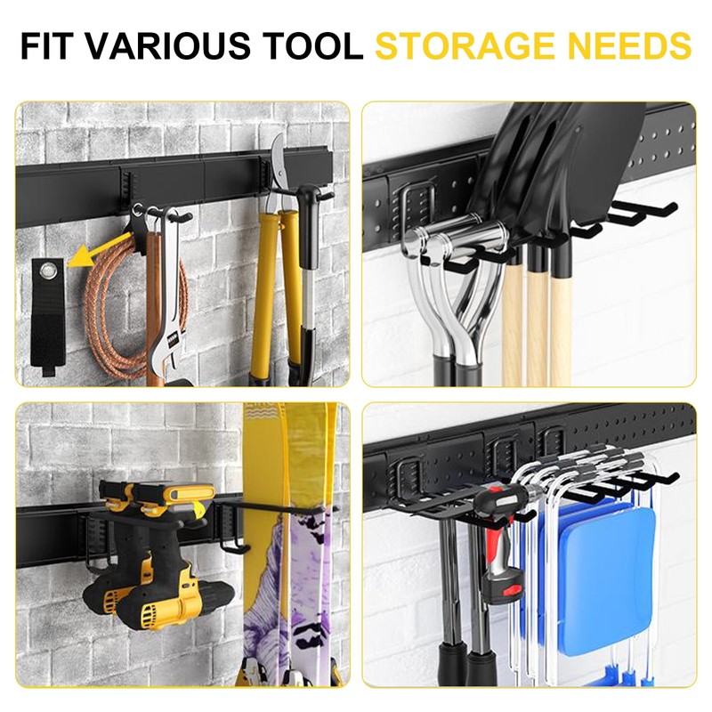64" Garage Tool Organizer Wall Mount,900 lbs Heavy Duty Garden