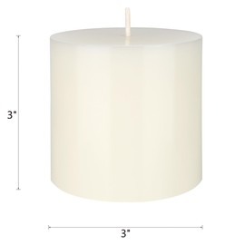 Mega Candles 1 pc Unscented Off White Round Pillar Candle, Hand Poured Premium Wax Candles 3 Inch x 3 Inch, Home Décor, Wedding Receptions, Baby Showers, Birthdays, Celebrations, Party Favors & More