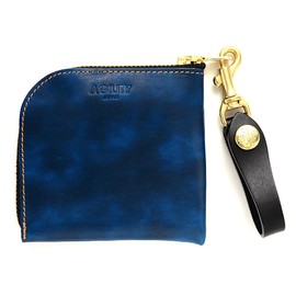 Agility affa Argenshort Coin Case, Card Case, Bifold Coin Purse, Handmade, navy