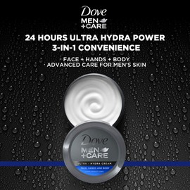 Dove Dove Men+Care Ultra Hydra Cream, Face, Hands and Body care, All Skin Types, 6 Pack of 2.53 Oz Each