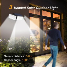 OOTDAY Upgraded Solar Lights Outdoor, 3 Modes 368LED Solar Security Lights Outdoor IP65 Waterproof Solar Motion Sensor Lights Outdoor Solar Wall Lights Outdoor Lights for Front Door, Backyard, Garage