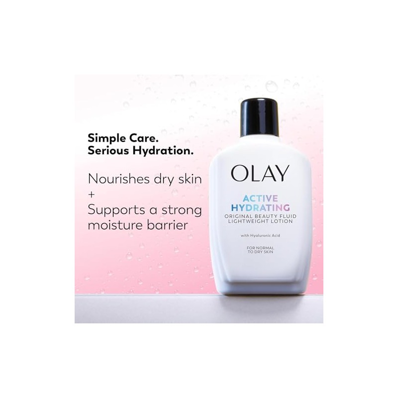OLAY Active Hydrating Beauty Fluid Lotion Original 6 OZ -