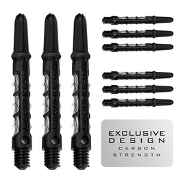Harrows Darts 3 x Sets of Carbon ST Dart Stems - 9 Dart Shafts in Total - Medium, Midi & Short - Tough Carbon Composite-Medium Clear