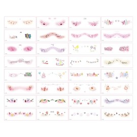 Kotkiddy 10 Sheets Glitter Music Freckles Tattoo Stickers, Music Faux Freckles Patches, waterproof, glossy face makeup