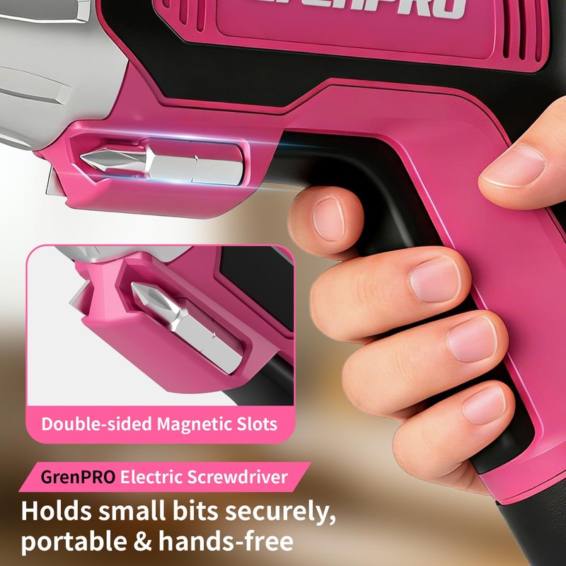 GRENPRO 4V Electric Screwdriver Rechargeable 29pcs, Cordless Screwdriver, USB Small