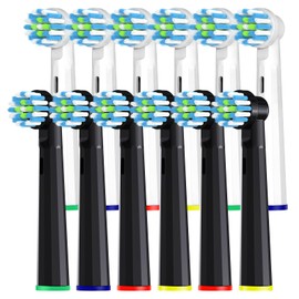 12 PCS Replacement Heads Compatible with Oral b Pro 1000, Genius X, Smart 1500 Electric Toothbrush, Brush Heads Refills Compatible with Oral B (Black/White)