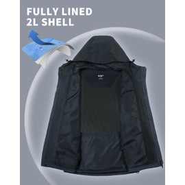 Pioneer Camp Men's Rain Jacket Waterproof Breathable Outdoor Jacket with Hood 4 Pockets, navy