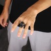 PAURO Men's Stainless Steel Cubic Zirconia Taurus Bull Tribal Biker