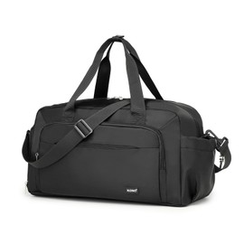 Kono Sports Duffle Bag with Shoes Compartment and Shoulder Strap Waterproof Gym Bag for Men and Women (Black)