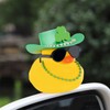 wonuu Rubber Duck Car Ornaments St. Patrick's Day Decorations Cool