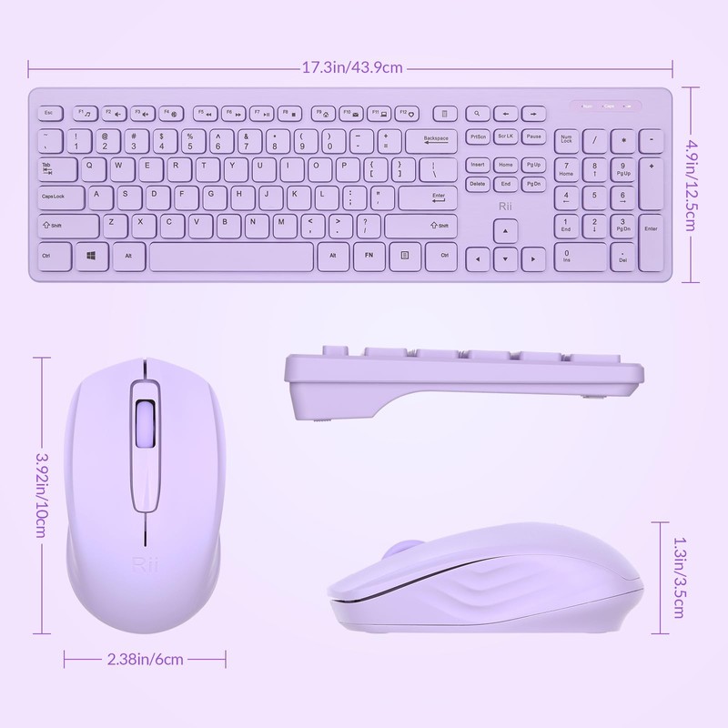 Wireless Keyboard and Mouse Combo - Rii Standard Office PC