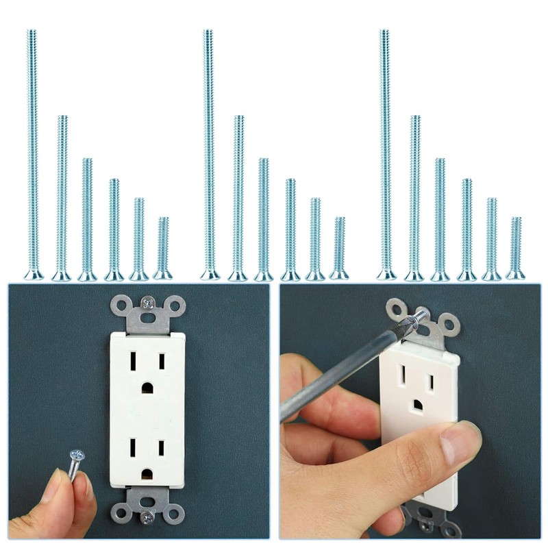 T.K.Excellent Flat Head Phillips Electrician's Machine Screw Kit,370 Pcs