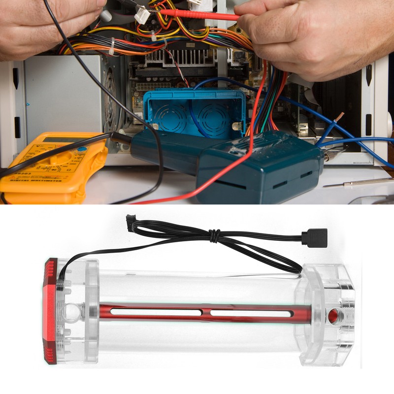 Water Cooling Tank Symphony RGB Lighting Effect Transparent Hex Computer