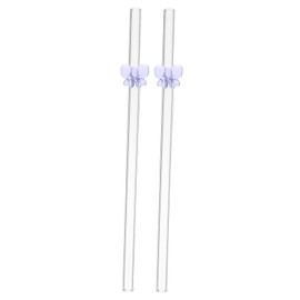 Gatuida 2pcs Colored Glass Bow Straws Cute Party Favors for Juices Smoothies and Special Occasions Easy to Clean and Reusable Enhances Beverage Experience for Any Gathering