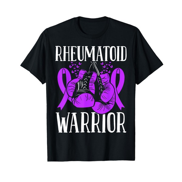 Rheumatoid Awareness Month Warrior Ribbon Boxing Gloves T-Shirt