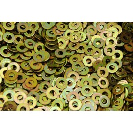 Lexar Industrial (1000) Hardened 1/4" USS Flat Washers - Grade 8 - Yellow Zinc Plated - Thru-Hard