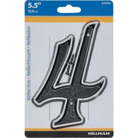Hillman 5.5" Black House Number 4, Plastic House Number, 845896