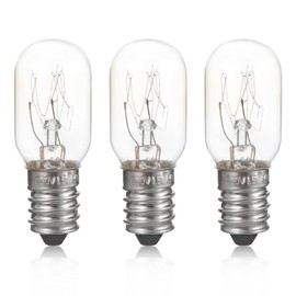 Totority 3 Pcs Retro Tungsten Filament Lamp - Warm Yellow Refrigerator Fridge Light - 15W E14 220-230v Incandescent Bulb