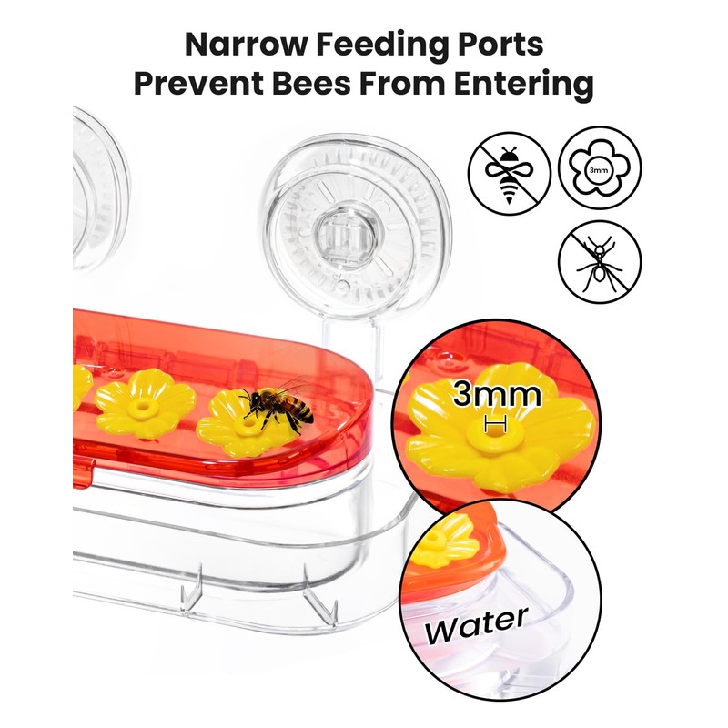 Redboat 2 Pack Window Hummingbird Feeder