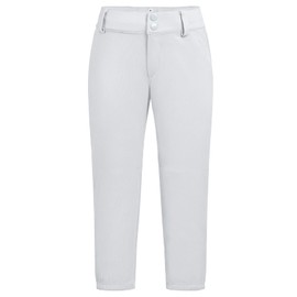 QBK 2T-13Years Girls' Softball Pants Kids' Youth Boys' Baseball Practice Pant Toddler tee Ball Pants（White，7T）